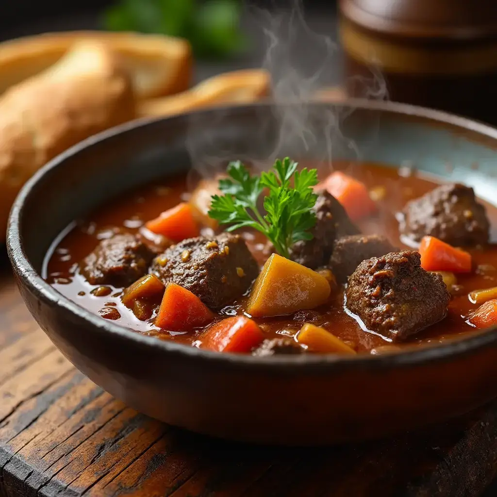 Delicious Classic Beef Stew in a bowl