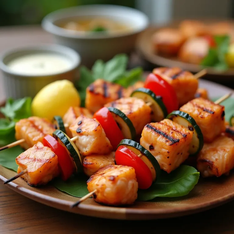 Delicious Grilled Salmon Skewers