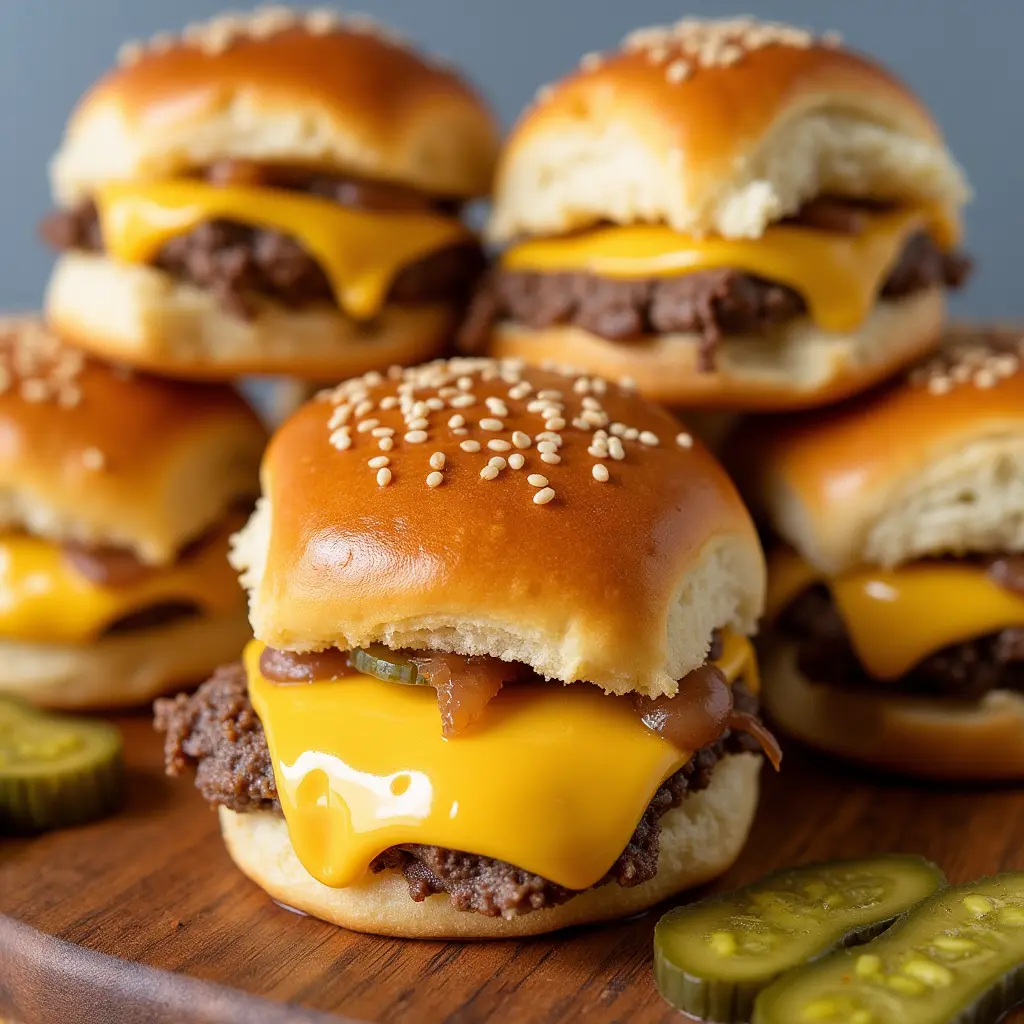 Hawaiian Roll Cheeseburger Sliders