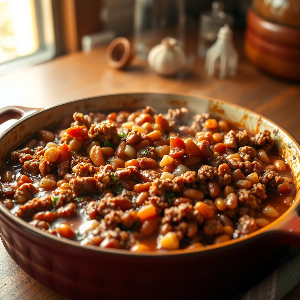 baked beans with ground beef recipe